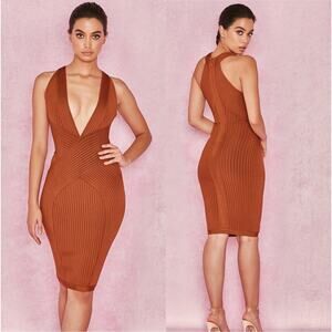 House of CB London Vivienne Bandage Dress - Toffee - XS